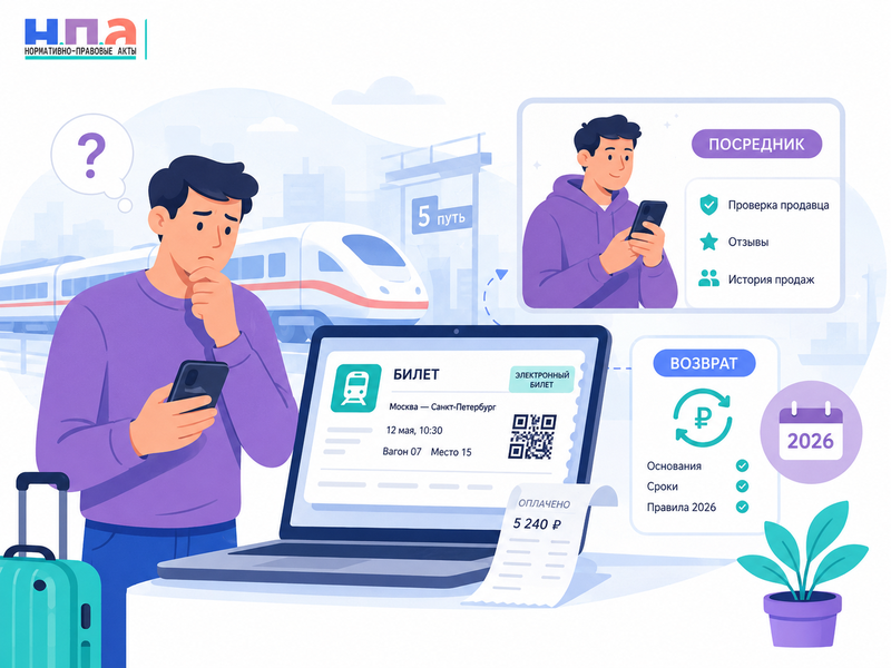 Железнодорожный билет куплен у посредника как проверить продавца, вернуть деньги и что изменилось в 2026 году
