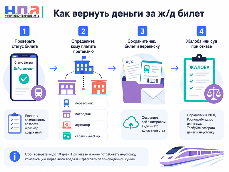 Железнодорожный билет куплен у посредника как проверить продавца, вернуть деньги и что изменилось в 2026 году
